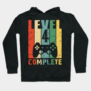 Vintage 4th Wedding Anniversary Level 4 Complete Video Gamer Birthday Gift Ideas Hoodie